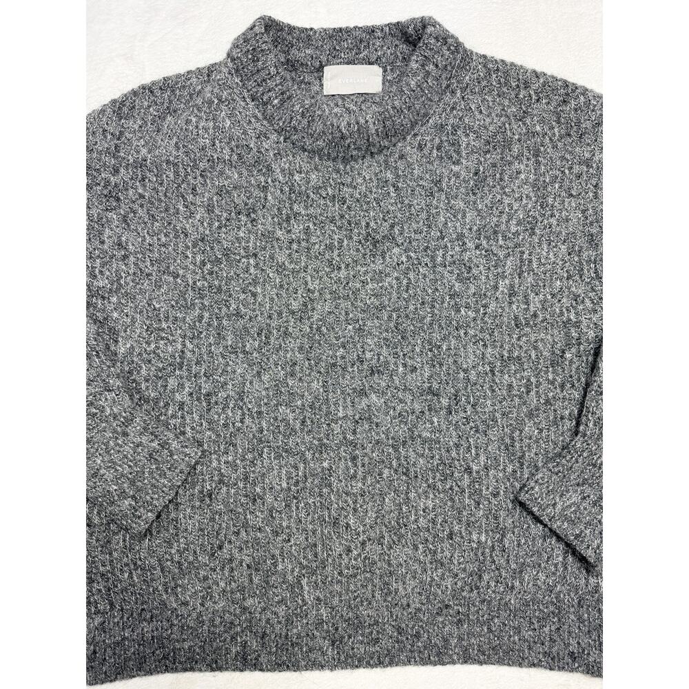 Everlane Grey Alpaca Wool Blend Sweater Medium M New Luxury Minimalist Knit - Picture 1 of 10